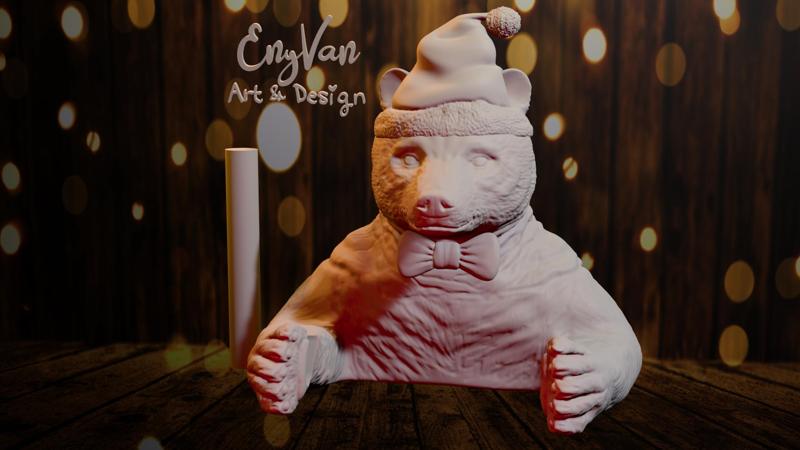 Bear bathroom accessory Xmas version