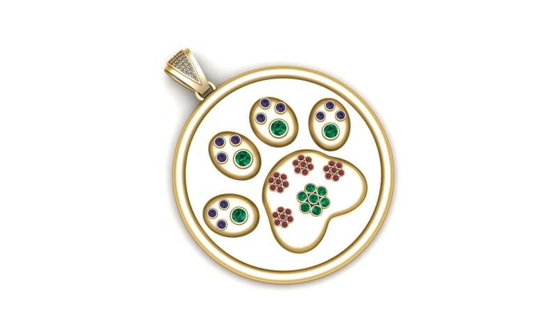 PUPPY PAW COIN PENDANT 3D PRINTABLE MODEL