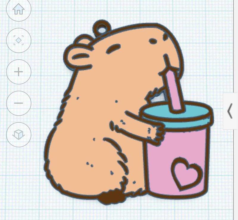 LLAVERO CAPIBARA CON VASO