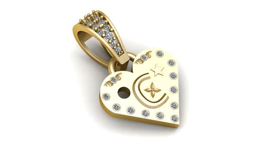 C GOLD HEART PENDANT   3d printable model