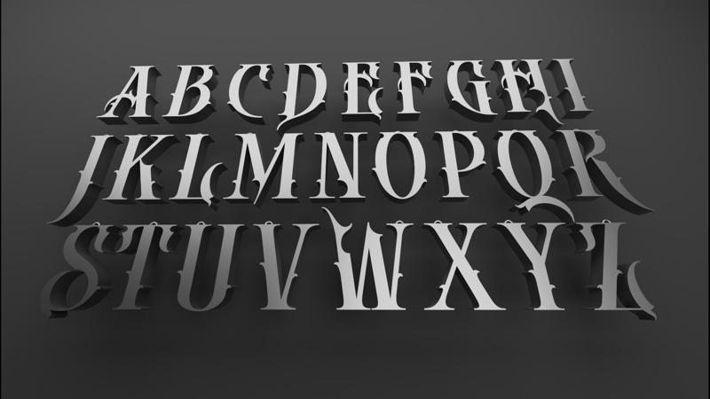 Alphabet of charms, for necklaces or key chains.