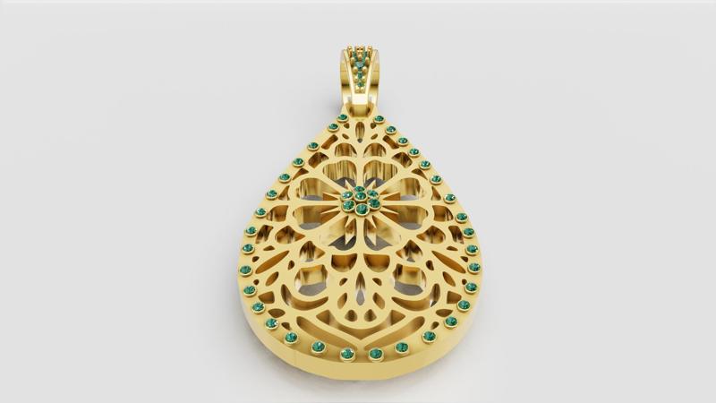 emerald pendant 3D printable model
