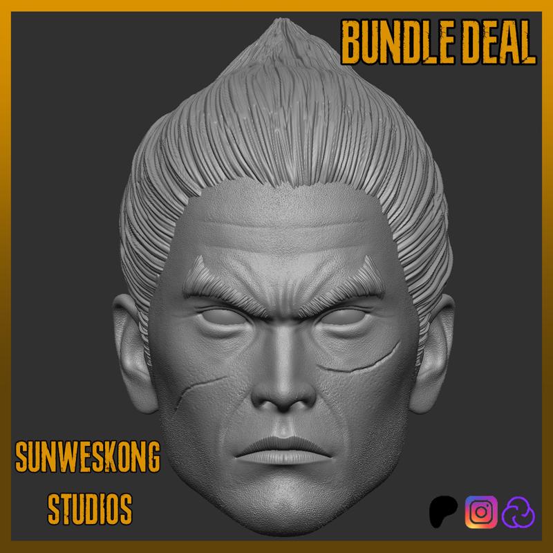 Kazuya Mishima Tekken Headsculpt Bundle