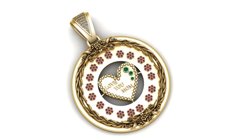 round heart PENDANT 3d printable model