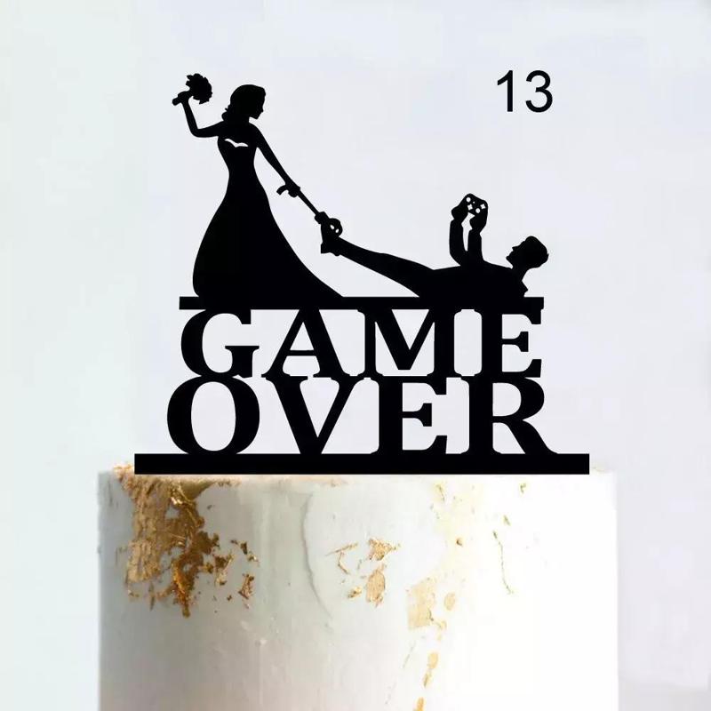 Cake Topper Adorno Torta - Boda Casamiento Gamer - Game Over