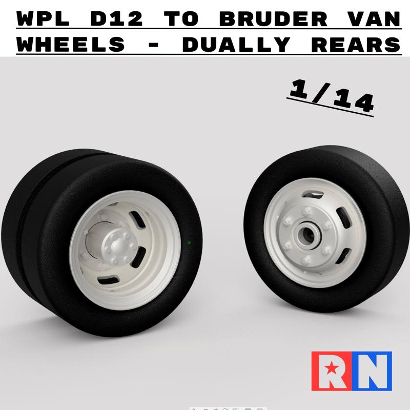 WPL TO  1/14 Van conversion wheel set- front and rear dually