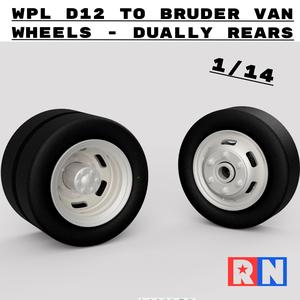 WPL TO  1/14 Van conversion wheel set- front and rear dually