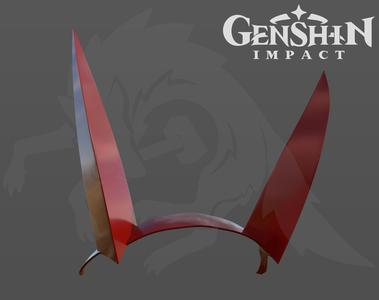 Genshin Impact 3D model Arataki Itto cosplay horns