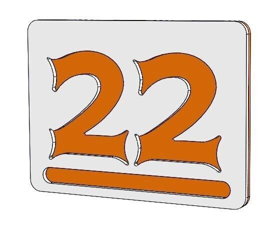 Nr. 22 - Apartment house door number / Modern 3D Apartment Numbers