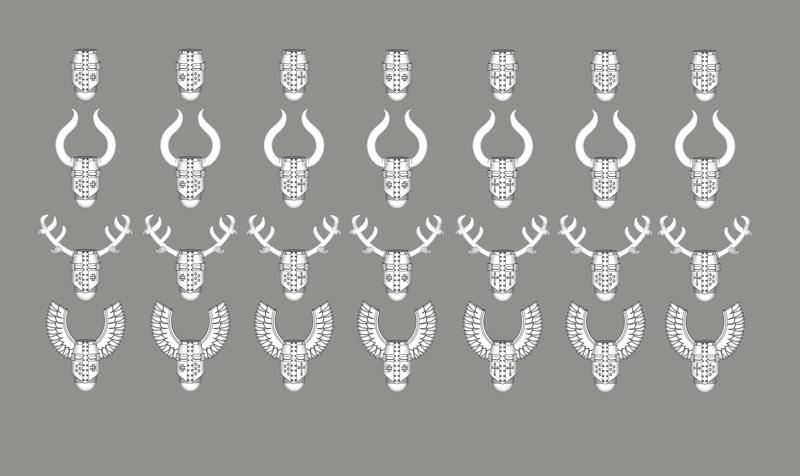 Germanic Great Helms for 32mm Minis