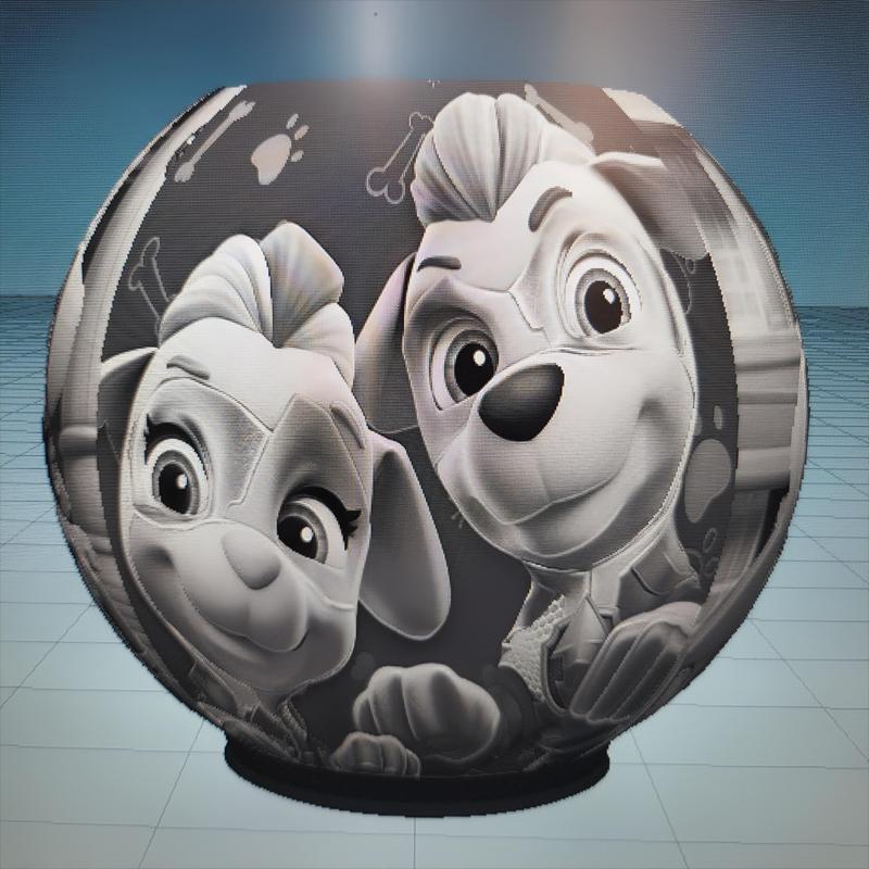 lithophanie Ella and tuck pat patrouille