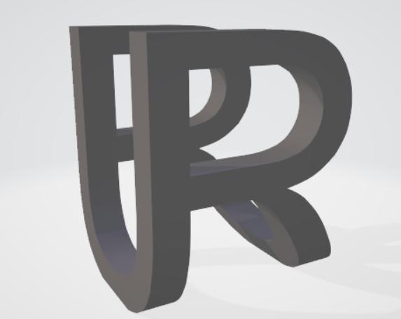 RU art combination letters 90° rotation