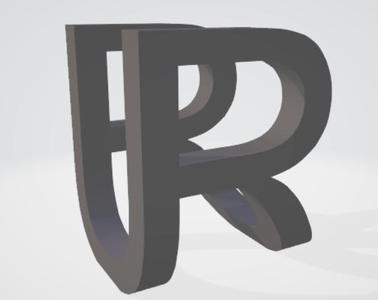 RU art combination letters 90° rotation