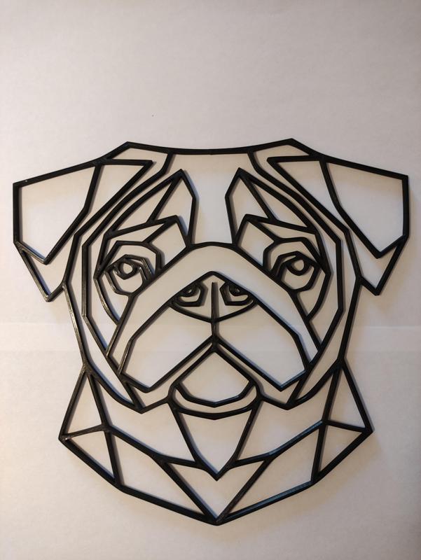 Pug dog in geometrical shape for decoration