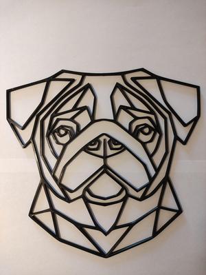 Pug dog in geometrical shape for decoration