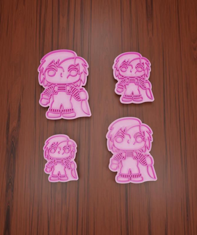 Stamps + Cutters Halloween #9 "Chuky" 5, 6, 7 and 8 cm