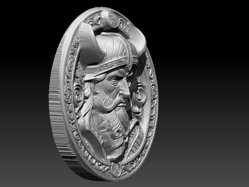 "Viking Warrior Relief - 3D Printable STL & CNC Model"