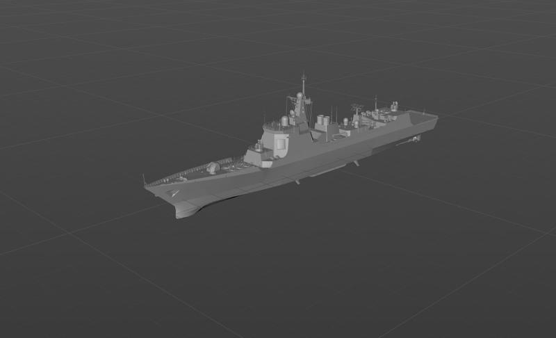 China's Type 052C (Luyang II) destroyer 3D model material