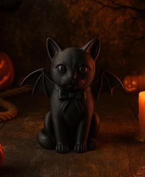 Bat Cat Figurine - Cute Halloween Decoration