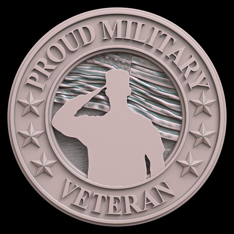 3D Model STL File for CNC Router Laser & 3D Printer PROUD VETERAN