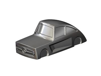 Ribbed sides scoop Mercedes 300SL gullwing grille car sculpture 3D print model
