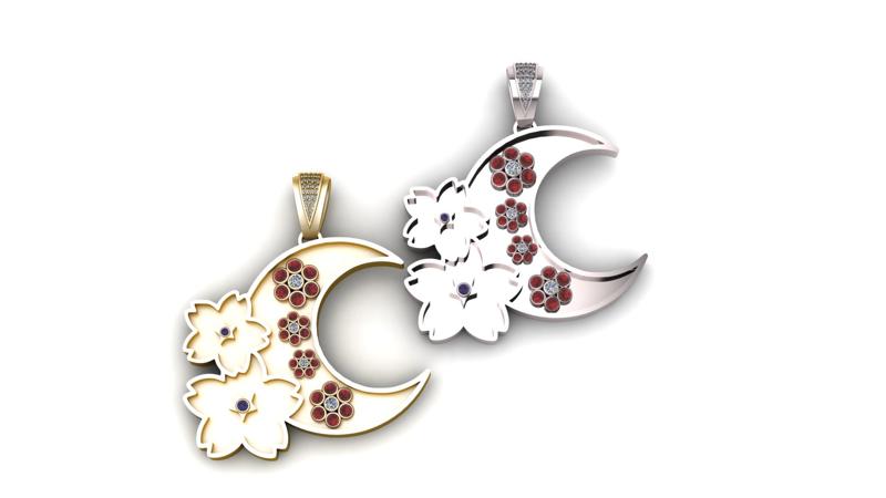 FLOWER MOON PENDANT 3d printable model