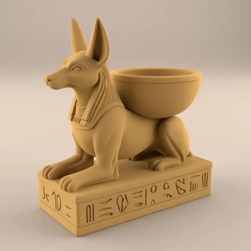 Egyptian Anubis Planter - urn - Candle and Candy Holder