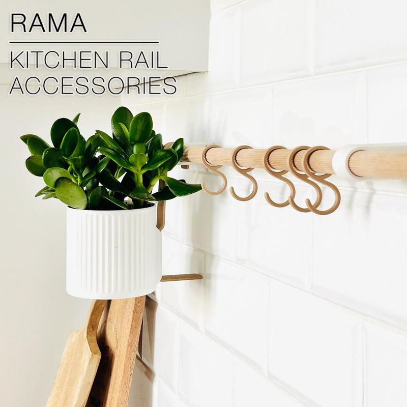 RAMA | Kitchen rail, hook & planter