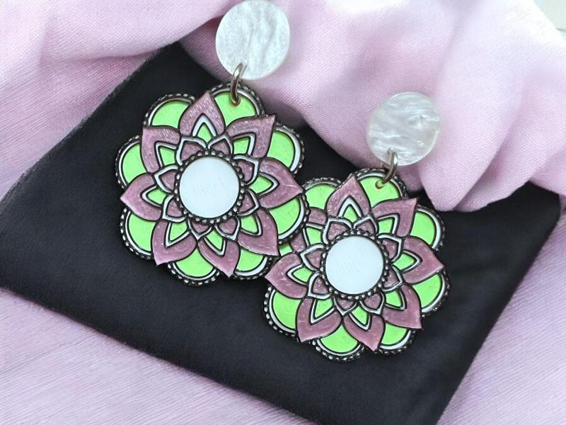 Flower mandala earrings