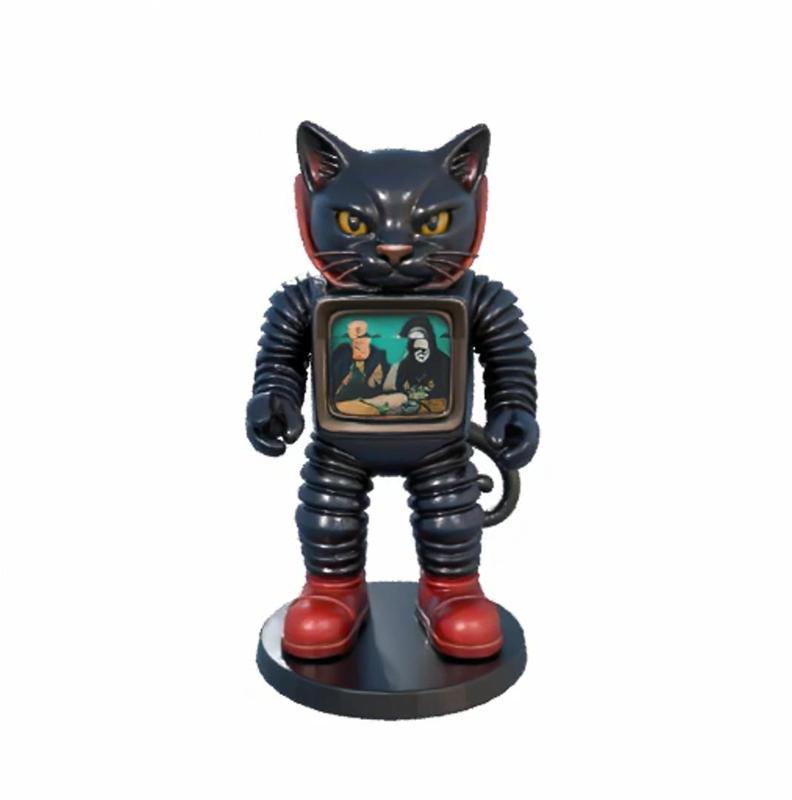 Meowtronaut TV Cat - Space Feline With a Screen Belly