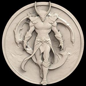 3D Model STL File for CNC Router/Laser & 3D Printer A Demon Hunter with an Arm Made of Shadows