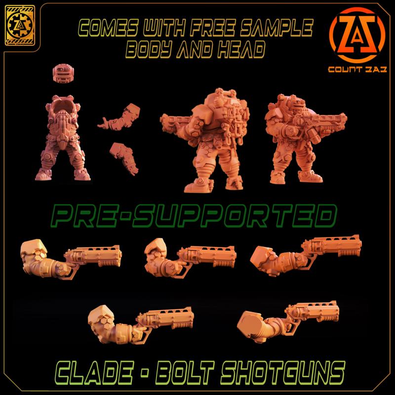 CLADE - PUMP ACTION BOLT SHREDDER ARMS + Free Sample parts