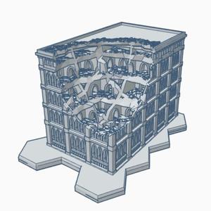 Gothic Ruined Building 111 with Hex Base GRHB111