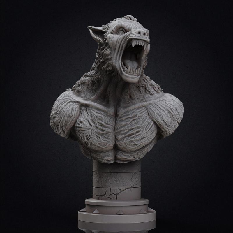 Werewolf bust (Pre-Supported)