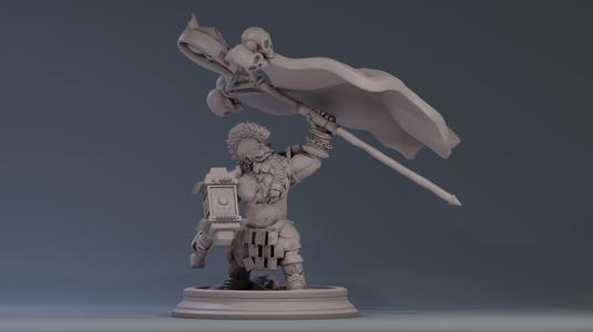 Dwarf hammer war banner