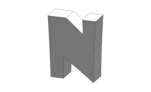 N Letter Showcard Gothic Font Letter