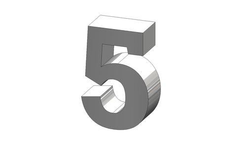 5 Number Rockwell Font Number