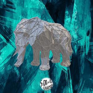 Big Elephant - Low Voronoi Style - Single Spider Web - LowPoly - Perfect Design - Easy Print - Decor - SoliDRawinGS0040