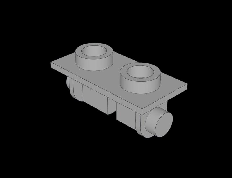 Lego Compatible (3938.dat) Hinge  1 x  2 Top