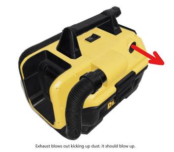 Exhaust Port Dwalt Cordless Wet/Dry Vacuum