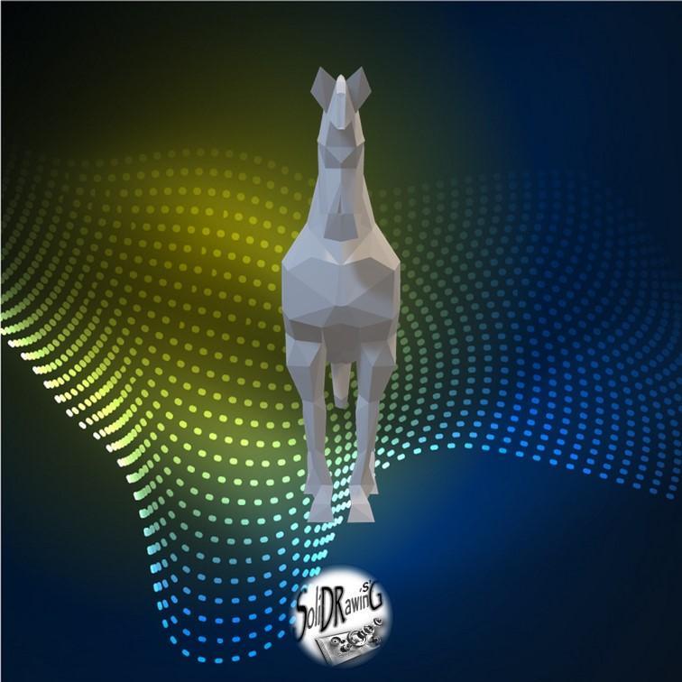 War Horse - LowPoly - Perfect Design - Easy Print - Decor - SoliDRawinGS0324