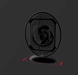 Rooster Head a31 - 15 - Suspended - 2D- Thread Art STL