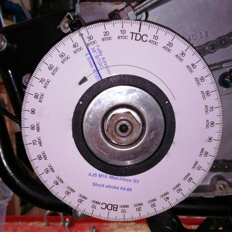 AJS/MAtchless single engine timing disc and support