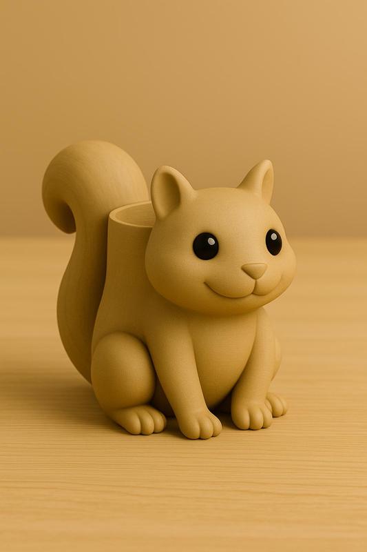 Squirrel Planter – Cute 3D Printable Animal Pot with Big Tail
