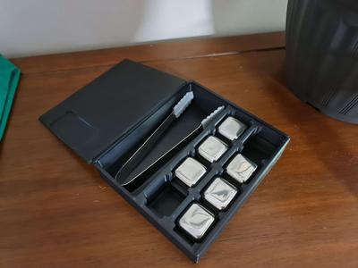 Schott Zwiesel Pure Stainless Steel Ice Cubes & Tongs Case