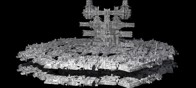 Sci-Fi City dystopia base Grid ground base 8