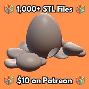 Egg Shaped Reptile Hide with Sculpted Rock Details for Terrariums MineeForm FDM 3D Print STL File
