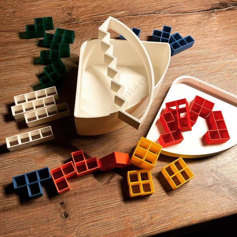 Remix of Tetris balance game, with box