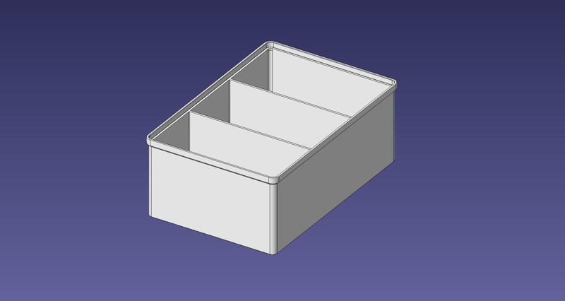 2x3 units, full height, 1x3 grid Stackable Insertbox