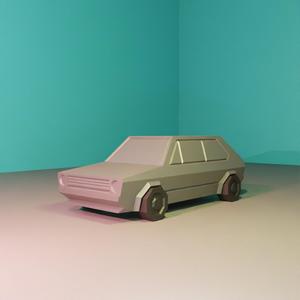 Volkswagen VW Golf GTI - Low Poly Miniature with seperate wheels